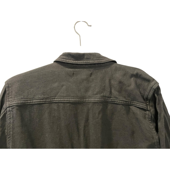 Good American Romper Black Denim Long Sleeve Size 2 Shorts Casual Pockets Snaps - Picture 7 of 7